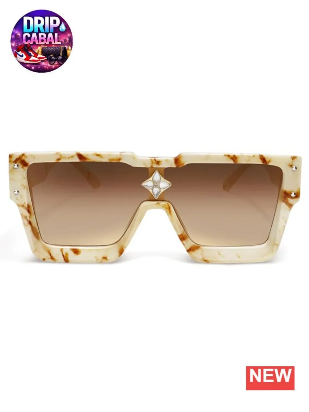 Retro 90s Rimless Square Sunglasses Polarized UV Protection